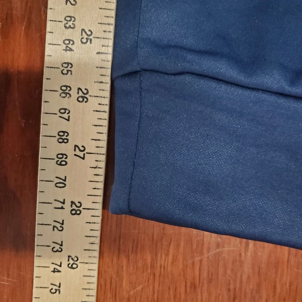 Reebok Cargo Jogger Pants Mens Small Blue Relaxed Fit Fleece Lined Drawstring